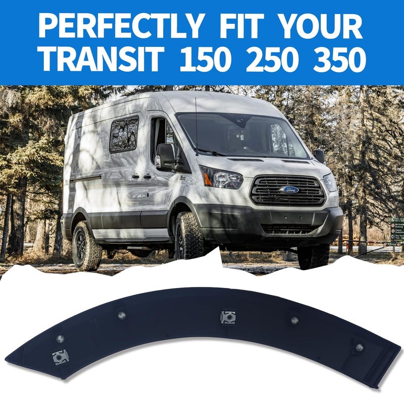 Spwrney Front Passenger Right Side Fender flare Molding for 2015-2023 Transit 150 250 350, Door Deflector Wheel Arch Panel Air Trim Accessories, Replace OEM # BK3Z61278L00AA, Black, 1PC - Image 5
